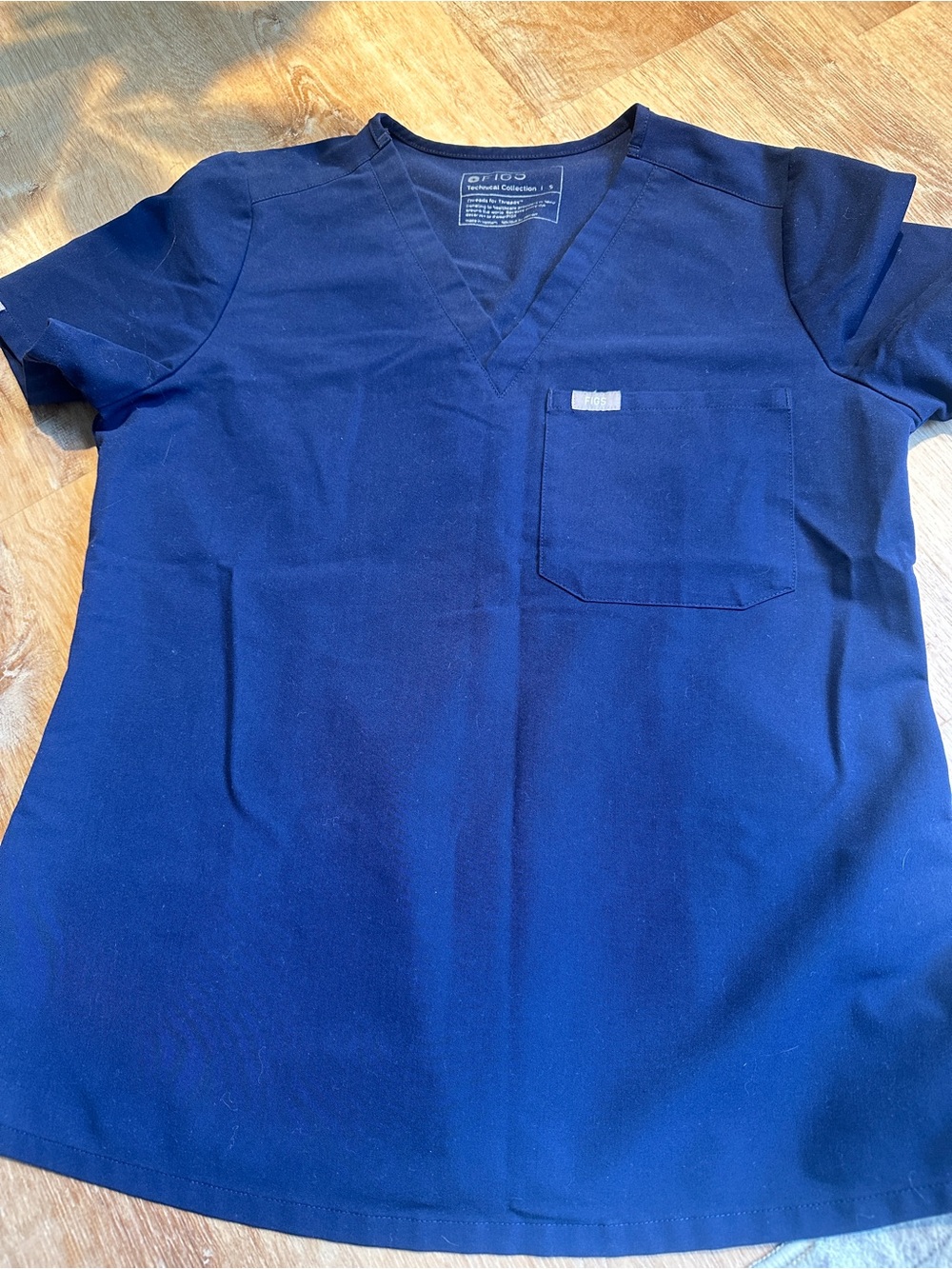 Figs Navy V-Neck Nurse Scrub Top